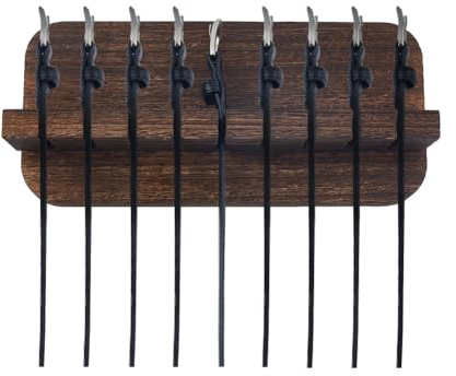 SUPERFINDINGS Holz Gürtel Organizer Wandmontierter Gürtelhalter Robuste Gürtelaufbewahrung Halterung Für 9 Gürtel Gürtelhalter Für Kleiderschranktür Wand Mit Befestigungsmaterial 29.6x13.8cm