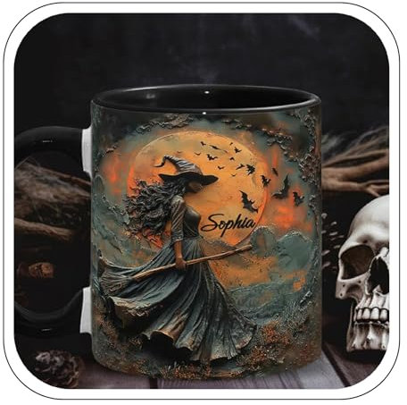 Belle Sorcière Mug Personnalisé d'Halloween en Céramique - Cadeau pour Femme, Ame Soeur - Deals Of The Day Clearance Prime