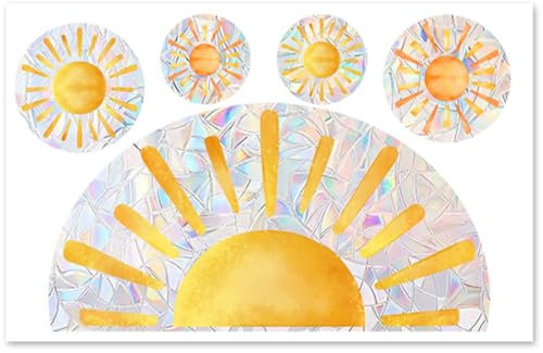 Suncatcher Sticker,Fensterbilder,Fenster Regenbogen Prisma Aufkleber,Fensteraufkleber Kinder Fensterfolie,Window Folie Rainbow,Selbstklebend Fenstersticker Bunt,Kinderzimmer Sonnenfänger Stickers