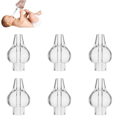 XENQITO 6 Pezzi Olive Nasali Per Lavaggi Neonato, Beccuccio Morbido Lavaggio Nasale Bambini, Ugelli per Lavaggio Nasale Bambini, Oliva Silicone Riutilizzabile,Tappini Siringa Per Nasali
