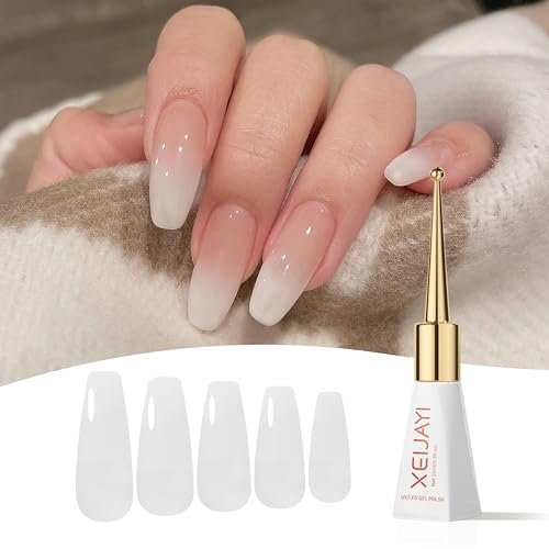 Milchweißer UV Gel Nagellack - Hochdeckender Lack für Nägel, Solide Farbe Gel Polish Langlebig - Regulärer Nagellack Soak Off UV LED Fingernagellack für Nagelstudio Maniküre DIY Home (White)