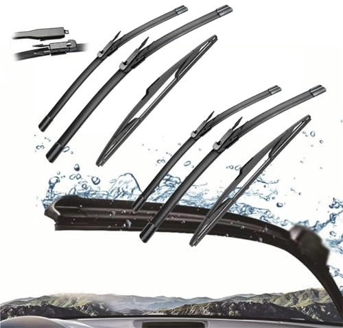 BMDBD 3 Piezas para P&eugeot 307 2005-2007 28 + 26 + 14 Escobillas Limpiaparabrisas Delanteras Y Traseras Accesorios para Cortadores De Parabrisas Limpiaparabrisas