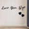 Wood Love You Bye Above Door Sign, Large Size Love You Bye Sign, Black Letter Sign, with Double Sided Adhesive Dots, for Living Room Hallway Entrance Door, With 2 Heart-shaped Wood Chips