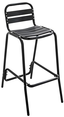 Oviala Hocker, hoch, aus eloxiertem Aluminium, Schwarz