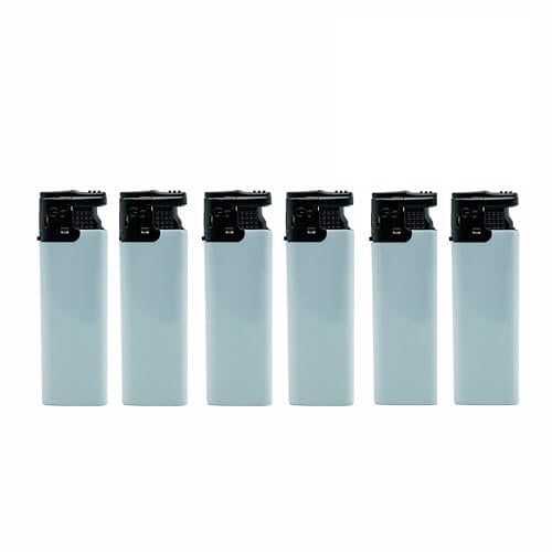 6er Set Feuerzeuge nachfüllbar – Sturmfeuerzeug Jetflamme, Feuerzeug Jetflame, Jetflamme Feuerzeug, Sturmfeuerzeug Gas | VZL Premium Qualität (Weiss)