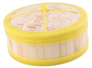 KICHOUSE Bambusdämpfer Einstöckig Mit Deckel Dampfkorb Aus Und Kunststoff Für Dim Sum Teigtaschen Brötchen Gemüse Reis Und Fisch