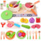 TGTT Cocinita de Madera Infantil Juguetes de Cocina para Niños, 27 Piezas Cocina Juguete Ollas y Sartenes, Juego de rol para Niños Mayores de 3 Años