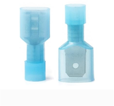 Cable Ends Terminals Connectors, 20 Pieces Spade Terminal Crimp Wire and Cable Connector Nylon Fully Insulated Male and Female Electrical Crimp Terminal kit(Blue)