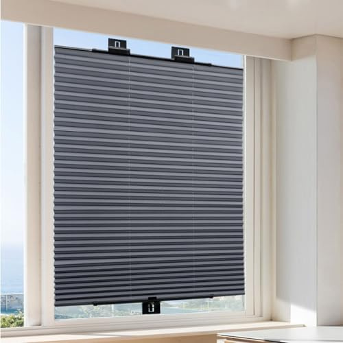 Plissee-verdunkelungsrollos,Sonnenschutzrollos,Fensterrollo Dachfenster,Temporäre Jalousien,Frei zuschneidbare Breite,Geeignet für Schlafzimmer, Wohnzimmer, Küche und Büro