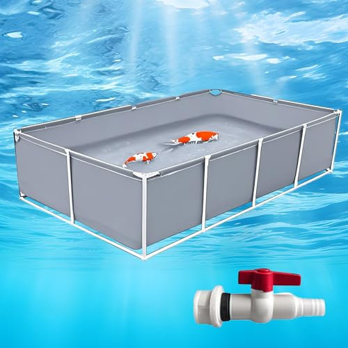 Poxvythb Piscina Fuori Terra Rettangolare,Piscina Fuori Terra,Comoda E Grande allo Stesso Tempo/Grigio/2 * 2 * 0.9m