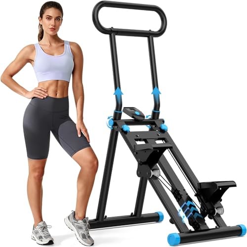 HXD-ERGO Vertikale Klettermaschine, Kreuztrainer mit LCD-Display, Steppers Faltbare Tragbares Pedal, Heimtraining, Fitnessstudio, Verstellbare Lenker