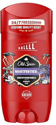 Old Spice Night Panther Deostick für Männer 85 ml, 24/7 Frischh bei täglicher Anwendung, lang anhaltender Duft in Parfumqualität, Schutz vor Gerüchen, 0% Aluminiumsalze, unsichtbar auf Schwarz & Weiß