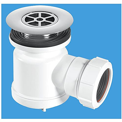 McAlpine STW7-R Water Seal Shower Trap Chrome Plated Plastic Flange, White