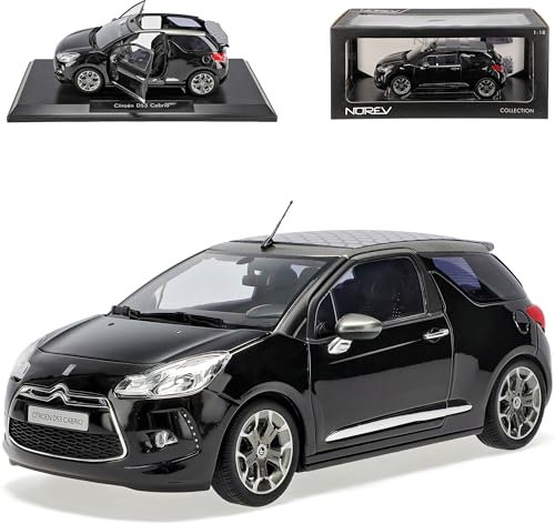 Norev Citroen DS3 Cabrio Schwarz mit anbehmbarem Dach Ab 2013 1/18 Modell Auto