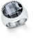 s.Oliver Damen-Ring Edelstahl Glas 50823, Schwarz/ Silber, 52