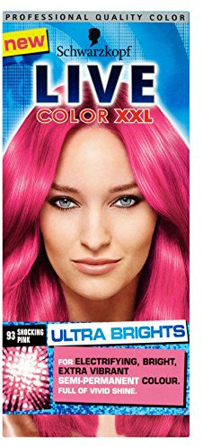 3 x Schwarzkopf Live Color XXL Ultra Brights Semi-Permanent Colour 93 Shocking Pink