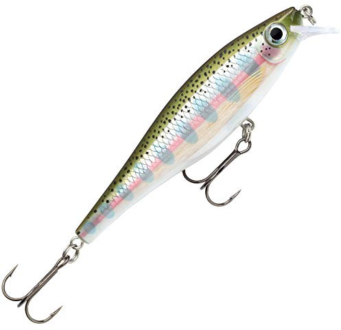 Rapala Köder mit Haken Zwei Nr. 6, 0.6-1.2m Schwimmtiefe, 7cm Größe, Regenbogenforelle, BXM07RT
