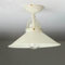 Licht-Erlebnisse Premium Deckenleuchte Echt-Messing in Elfenbein Weiß Shabby Chic Wohnzimmer :25 cm E27 Handarbeit flexible Vintage Deckenlampe