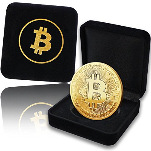 innoGadgets® Physische Bitcoin Medaille mit 24-Karat Echt-Gold überzogen. In Einer edlen Schatulle für EIN wahres Sammlerstück