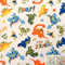 MAGAM-Stoffe Judith Dino Land Kinderstoff Oeko-Tex Meterware 50cm (01. Baumwolle creme)