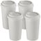 Rosenstein & Söhne Kaffee Thermobecher: 4 Coffee-to-go-Becher aus Keramik, Silikondeckel, 250 ml, doppelwandig (Becher-Tasse mit Silicon-Deckel, Thermobecher Kaffee to Go, Porzellan)