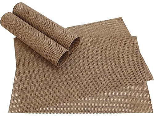 matches21 Tischset Platzset ELEGANCE edle Platzmatten 4er Set braun gewebt aus Kunststoff 45x30 cm/abwaschbar/erhältlich in vielen aufregenden Farben Platzdeckchen vom Tischwäsche Spezialist