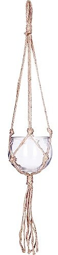 Atmosphera - Cache pot - verre et jute - transparent - D10-5 cm
