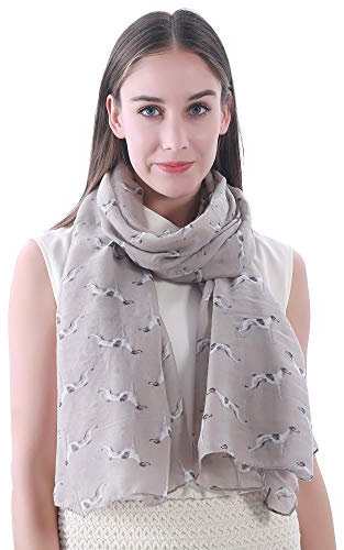 Lina & Lily Greyhound - Damen Schal Hundemotiv (Khaki)