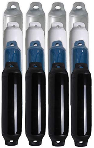 Saarwebstore Fender Majoni Comet 4er-Set Rammschutz Yacht Bootsfender Boot Langfender 4 Farben Navy/Silber/Schwarz/Weiß 7 Größen Farbe Weiß, Größe Maß 0 Ø 90x300mm