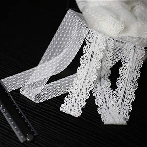 DAHI spitzenband 20 meter Spitzenborte elastische Spitze band mit 2 motive für Nähen Handwerk Hochzeit Deko Scrapbooking Geschenkbox (elastische Spitze/2 type)