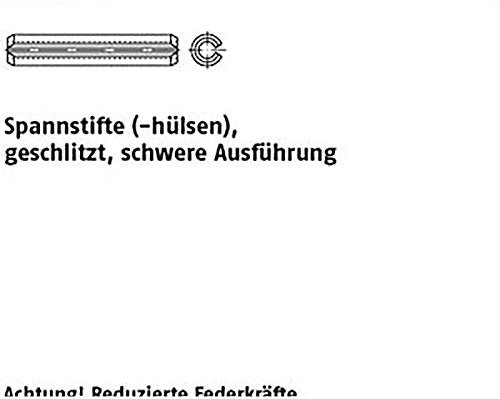 Lot de 25 goupilles de serrage ISO 8752 1.4310 6 x 16 en acier inoxydable VE=S