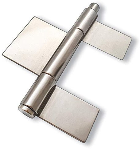 Anschweißscharnier 100 mm mit 3 langen Flügeln und herausnehmbarem Bolzen aus A2 Edelstahl (1 Stück 100 mm)