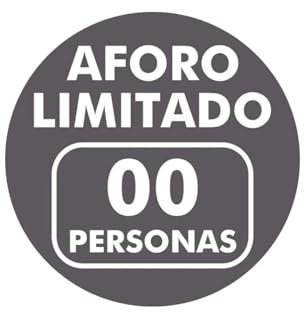 Oedim - Confezione da 10 cartelli di adesivi Aforo limitato personalizzati, realizzati in PVC da 3 mm, 5 x 5 cm, resistenti ed economici