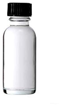Boston Lot de 6 bouteilles rondes en verre transparent avec bouchon noir 28,3 g