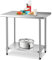 GIANTEX Tavolo da Lavoro per Cucina in Acciaio Inox, Piattaforma con Ripiano Regolabile in Altezza, Piedini Antiscivolo e Regolabili, Piano Cucina Ristorante e Magazzino (92x61x90cm)