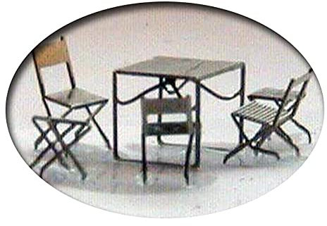 Campingmöbel, Neusilber-Bausatz, Spur N, 1:160