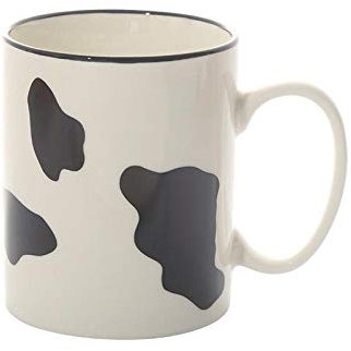 Kühe Tasse,Einfacher und süßer Milchbecher mit Kuhmuster mit großem Fassungsvermögen 300ml-A