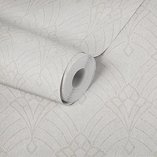 Livingwalls Art Déco 380943 Mata Hari Papier peint intissé Beige/crème/jaune légèrement brillant finement structuré