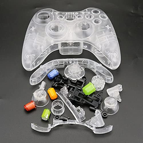Custodia rigida completa Shell Pulsanti Mod Kit Componente Cover per Xbox 360 Game Controller (A-Clear)