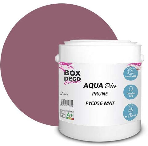 BOX DECO COULEURS Aqua Deco - Pintura de pared acrílica (2,5 l/25 m²), color morado