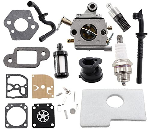 MCHNIC Carburatore con filtro aria, tubo benzina, candela di accensione per STIHL 017 018 MS170 MS180 MS170C MS180C MS 170 MS 180 motosega sostituire ZAMA C1Q-S57, 1130 120 0603