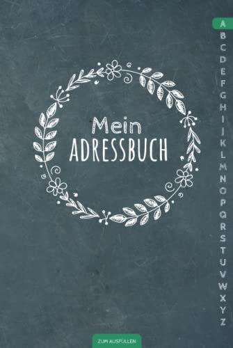 Mein Adressbuch: Handliches Kontaktbuch mit Telefonregister und Geburtstagskalender | Telefonbuch klein DIN A5 | Register A-Z alphabetisch | ... Geburtstag | Vintage Design Hardcover