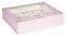 Anniversary House Pink Cupcake Box with Window and Removable 12 Hole Insert, Gingham and Polka Dot Print, 1 Pack, Easy Assembly, 7.5 x 25 x 31 CM, J163