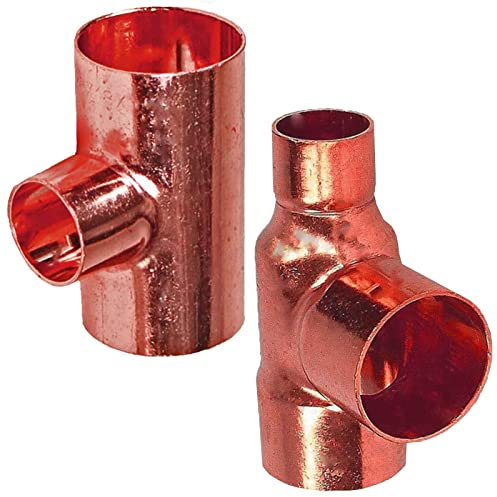 Lötfitting Kupfer | T-Stück reduziert (i-i-i) 12-35 mm >>> 28mm x 18mm x 28mm