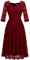 Dressystar Damen Festlich Spitzenkleid Sommer Abendkleid Kurz Ballkleider Weihnachten Party Kleid Dunkelrot XL