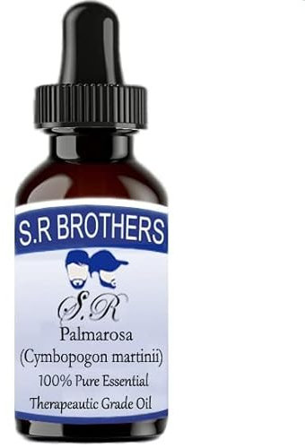 S.R.Brothers PALMAROSA (Cymbopogon Martinii) 100% Pure Therapeutic Essential Oil (100ml)