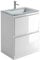 Go Bathrooms Newbold 600mm Gloss White Vanity Unit Includes White Glass Basin Floor Standing Storage Unit Bathroom Sink Unit