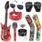 Dreamtop 10 Stück Punker Kostüm Zubehör Punk Gothic Rocker Kit Herren Rock Star Punker Kit 70s 80s 90s Schwermetall Disco Rocker Verkleidung Zubehör Aufblasbare Mikrofongitarre Rocker Kit Herren Damen