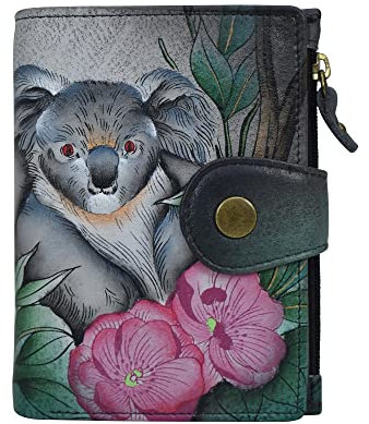 Anna by Anuschka Damengeldbörse aus echtem Leder, handbemalt, Kuscheliger Koala