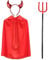 XNHIU 3Pcs Devil Costume Set Demon Cloak Demon Horn Headband Devil Fork Dress-Up Accessories for Halloween Carnival Masquerade